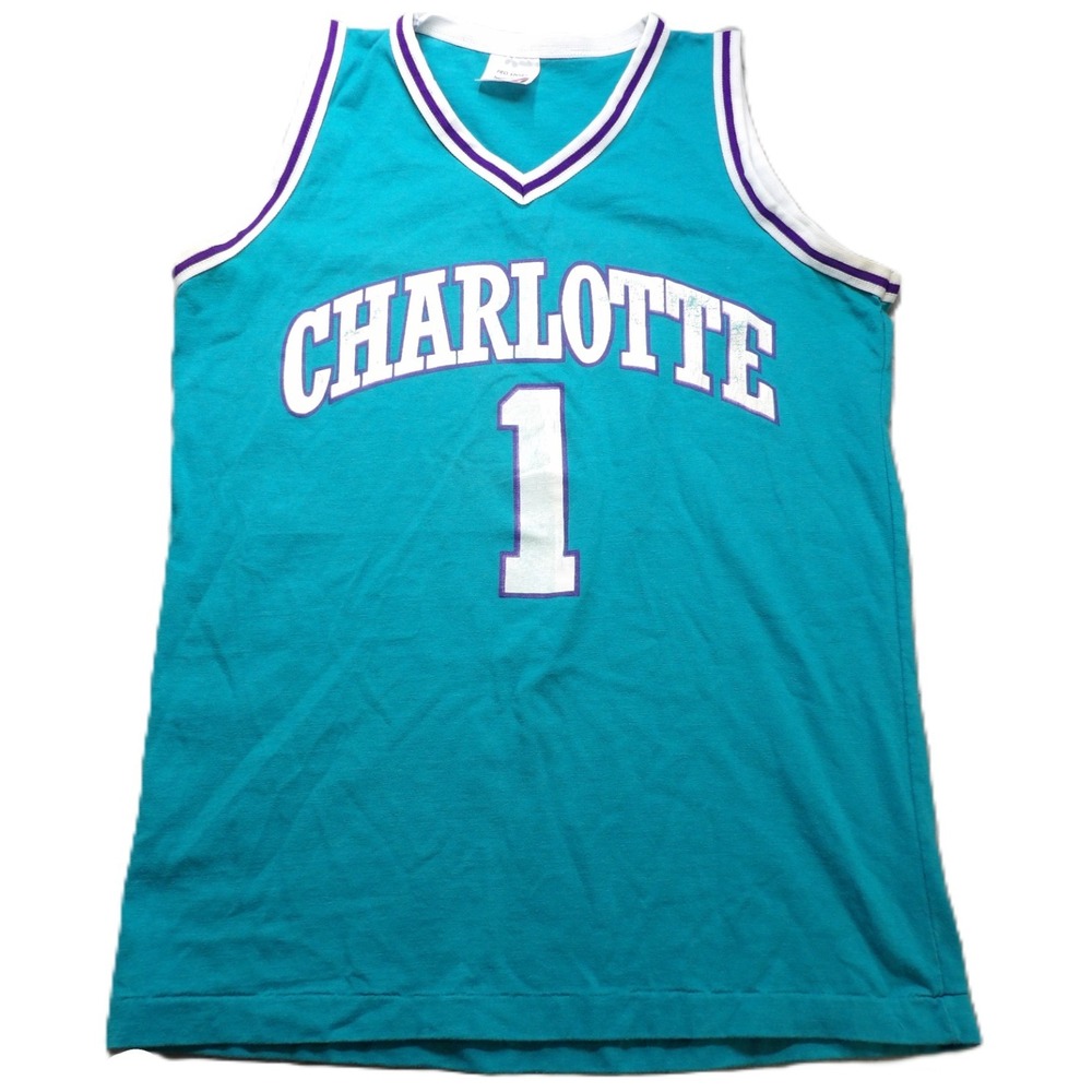 VTG Pro Sport 90s Charlotte Coca Cola Basketball Single Stitch Jersey Men XL USA